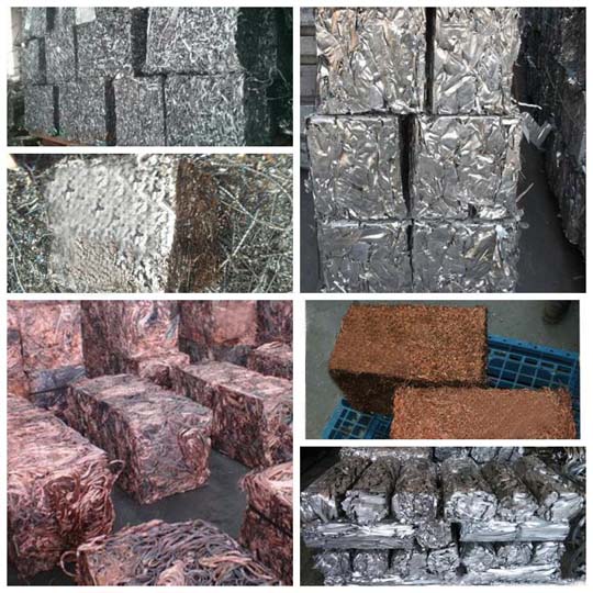 Baled scrap metal blocks