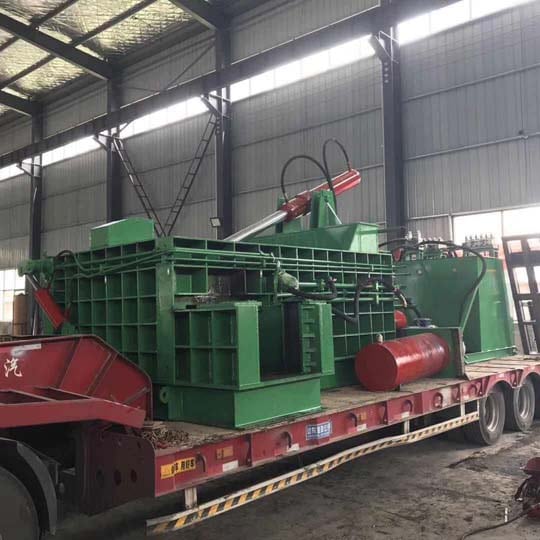 Hydraulic metal balers are loading