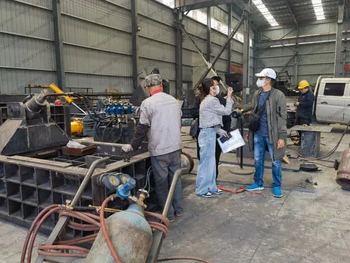 Metal baling press manufacturing workshop